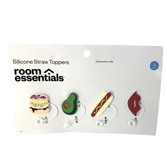 Room Essentials Other - Room Essentials Silicone Straw Toppers Set